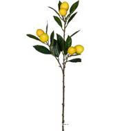Branche de 6 citrons artificielle jaune avec feuillage H 67 cm L 22 cm