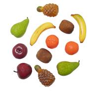 Fruits artificiels assortis, lot de 12, en Plastique soufflé taille normale