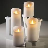 Bougie Cylindrique Cire Blanche – D 7,5 cm x H 12,50 cm – finition Rustic