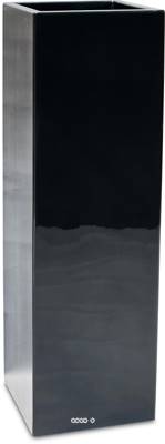 Bac fibres de verre robuste et revêtement gelcoat qualité marine 40 x 40 cm H 120 cm Ext. carré haut noir glossy