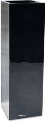 Bac fibres de verre gelcoat 40x40x120 cm Ext. carré haut noir glossy