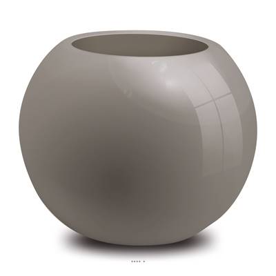 Bac fibres de verre robuste et revêtement gelcoat qualité marine Ø 60 cm H 45 cm Ext. boule gris clair