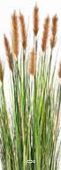 Graminée artificielle Marron H 90 cm 478 tiges 9 pompons en pot