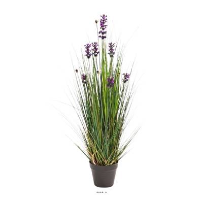 Lavande artificielle H 60 cm 470 brins 8 fleurs et herbes graminees