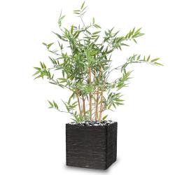 Bambou artificiel en pot special UV pour extérieur H 90 cm Vert