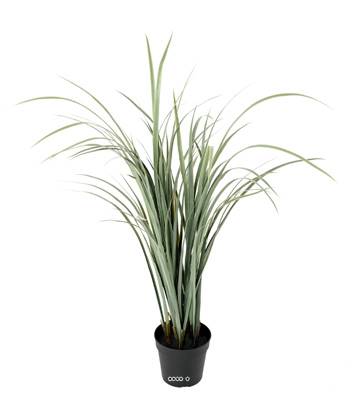 Herbe large artificielle Citronnelle en pot H 90 cm D 50 cm anti UV Vert
