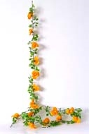 Guirlande de 16 Roses artificielles Jaune plastique L 180 cm