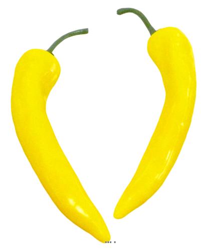 Piment artificiel X2 Jaune légume L 18 cm D 3 cm