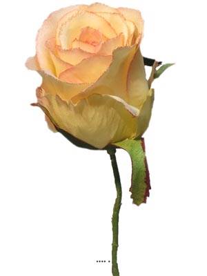 tête de rose Artificielle D 5 cm sur tige idéale mariage Rose-crème