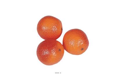 Orange artificielle en lot de 3 en Plastique soufflé D 75 mm