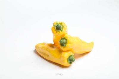 Piment jaune artificiel en lot de 3 en Plastique soufflé L 160x40 mm
