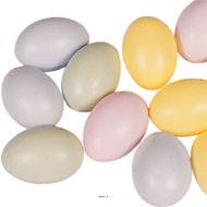 œufs de paques assortis X 12 en Plastique soufflé H 65x45 mm