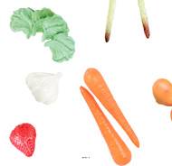 Lot 21 Fruits & légumes artificiels de Printemps en plastique soufflée