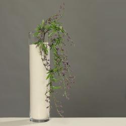 Branchage piquet fleuri artificiel H 69 cm très dense Mauve violet