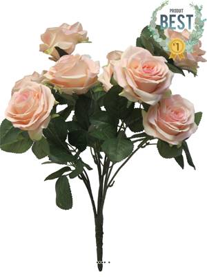 Bouquet de rose Paris artificielle, 10 têtes, H 42 cm Rose pâle - BEST