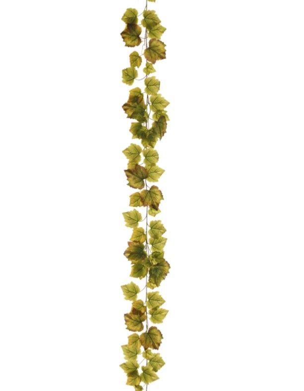 Guirlande de vigne artificielle l 195cm 120 feuilles en tissu enduit vert -  RETIF