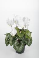 Cyclamen artificiel en pot 7 têtes H 33 cm Blanc neige