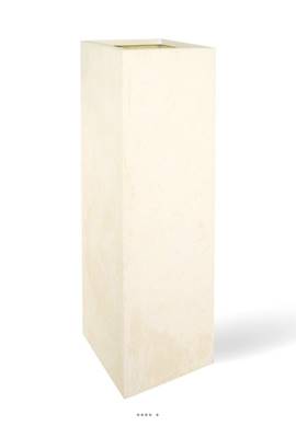 Bac polystone 35 cm x 35 cm H 100 cm Ext. carré haut crème