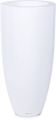 Bac fibres de verre robuste et revêtement gelcoat qualité marine Ø 38 cm H 80 cm Ext. bullet blanc glossy