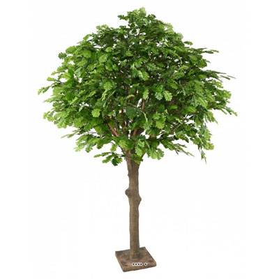 Chene arbre artificiel H 210 cm L 120 cm tronc naturel en pot