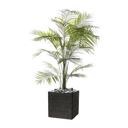 Palmier Areca artificiel H 195 cm en plastique anti-UV en pot