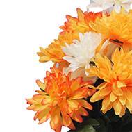 Pot fleurs artificielles pour le cimetière chrysanthèmes Orange