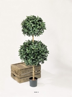 Laurier artificiel 2 boules de luxe D55 et D45cm H125cm 1924 feuilles