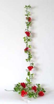 Guirlande de 8 Roses artificielles Rouge plastique L 180 cm