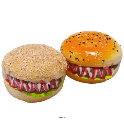Hamburgers X2  D 10 cm et H 6 cm Mousse PU aliment factice décoration