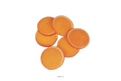 Tranches d Orange artificielle en lot de 6 en Plastique soufflé D 60 mm