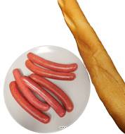 Saucisse de Frankfort en lot de 6 en Plastique soufflé L 165x25 mm