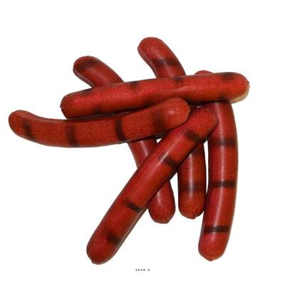 Saucisse Knack artificielle cuite X 6 en Plastique soufflé L 165x25 mm