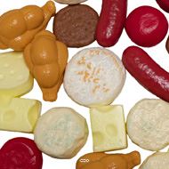 Panier de 27 Aliments Factices : Assortiment Boucherie et Crémerie - Plastique soufflé