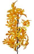 Branche de feuilles de Papaye factice H35cm plastique ext Jaune-orange