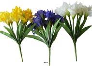 Bouquet d'Iris artificiels 7 fleurs et 7 feuilles hauteur 28 cm superbe Jaune