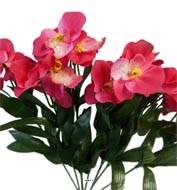 Bouquet d'Orchidées artificielles 21 fleurs hauteur 33 cm superbe Rose fushia