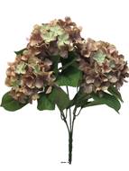 Bouquet d’Hortensia artificiel en branche, H 45 cm Vieux rose - BEST