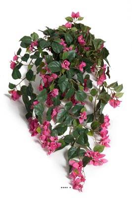 Bougainvillier artificiel en fleurs retombant, en pot, L 50 cm