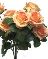 Bouquet de rose Paris artificielle, 10 têtes, H42cm Rose saumon - BEST