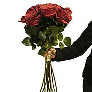 Bouquet de 11 roses artificielles parfumées Saint Valentin "Passion" H 75 cm