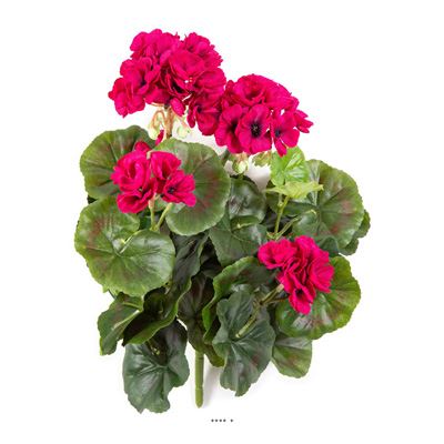 Géranium artificiel en piquet H 30 cm Rose fushia