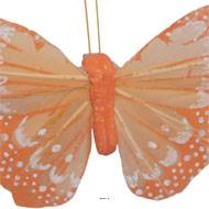Papillon artificiel avec pince, H 8 cm, L 10 cm Orange