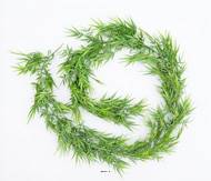 Guirlande de bambou artificiel ramifiée plastique L 180 cm 72 feuilles Vert