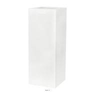Bac en pures fibres Blanka Ext. jardinière L 45x l 45 x H 100 cm blanc glossy