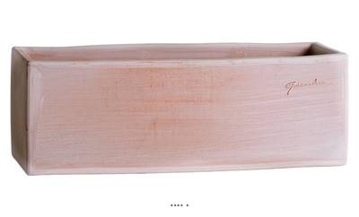 Jardinière contemporaine rectangulaire en terre cuite, L 54 x l 20 x H 19 cm