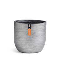 Joli pot rétro forme eggpot argent en matières synthétiques H 13 x D 14 cm Argent