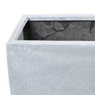 Jardinière rectangulaire en fibre de verre H 40 cm Gris ciment