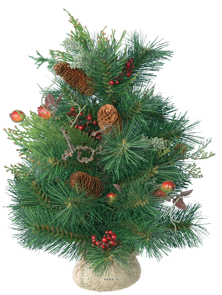 Mini sapin artificiel enneigé sac jute hauteur 35cm DNO4063556