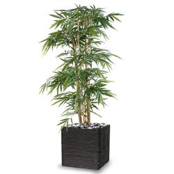 Bambou Artificiel grosses cannes en pot H 175 cm Vert