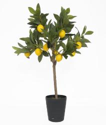 Citronnier en pot artificiel avec fruits H 70 cm 12 citrons factices